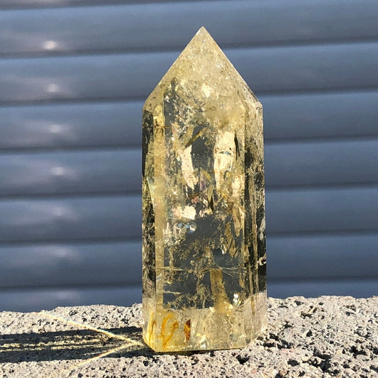 Natürlicher Citrin-Kristall-Quarz-Obelisk-Zauberstab zur Heilung
