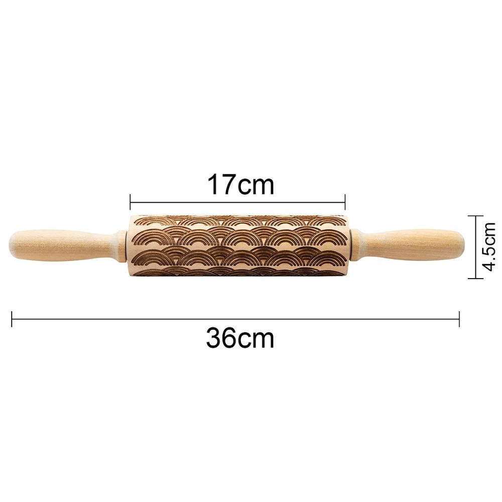 Wooden Embossing Rolling Pin