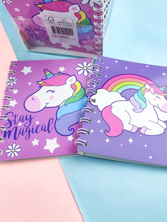 Spiral Notebook,4.13*3.15inch, 80 Sheets Cartoon Planet Pocket Notepad Mini Notebook.Student Portable Note Books