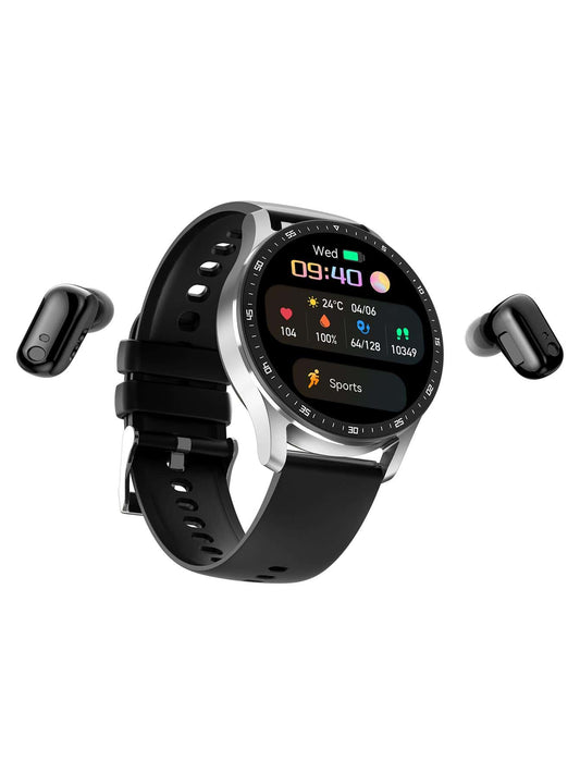 1pc Black Silicone Strap Sporty Heart Rate Monitoring And Sleep Tracking Multi-function Round Dial Smart Watch, Compatible With Androids iPhone