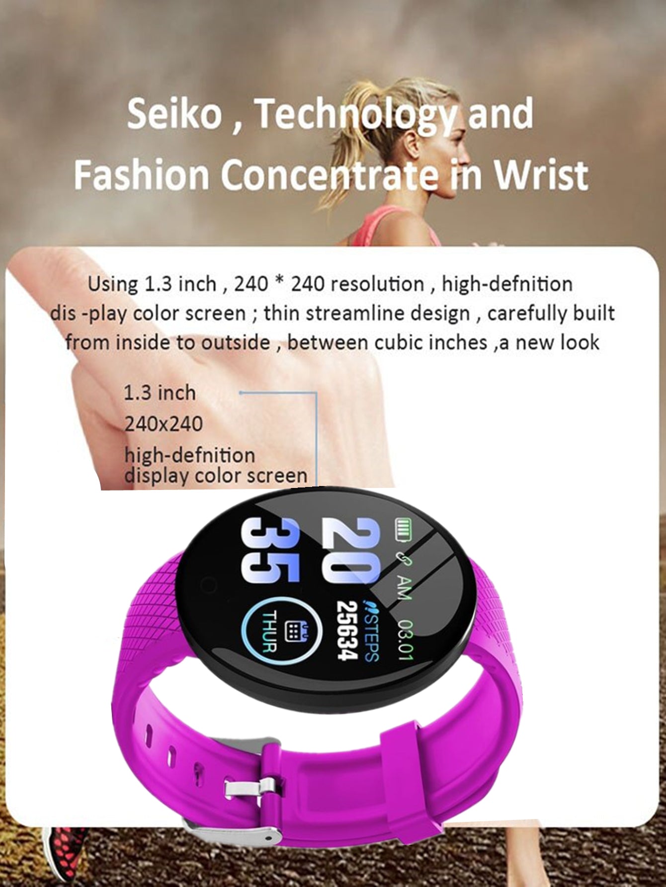 1pc Upgraded Sports Smart Watch/bracelet For Men & Women, With Step Counting, Heart Rate/blood Pressure/blood Oxygen Monitoring, Waterproof, Fashionable, Compatible With Android/apple/samsung/huawei/xiaomi Smartphones