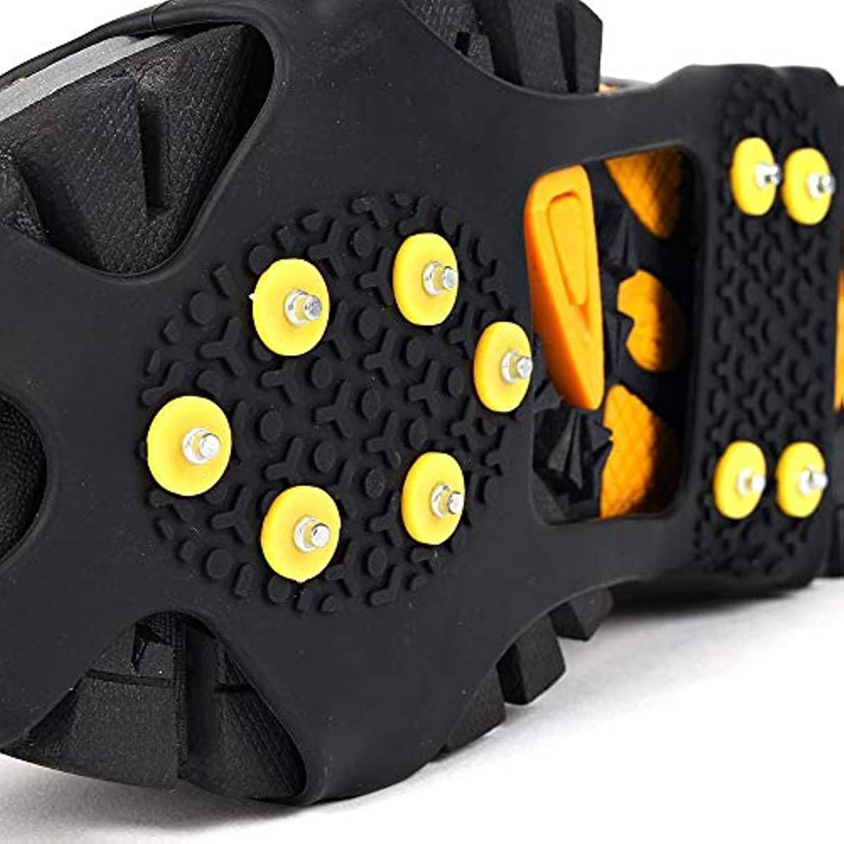 1pair Ice Cleats, Outdoor Traction Cleats, Zinc Alloy 10 Teeth Anti-slip for Boots Shoes for Hiking Climbing