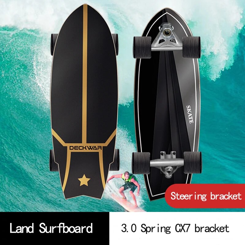 30 Inch Sport Surf Skate Board CX4 Truck 7-Tier Maple Deck Carving Land Surfskate Outdoor