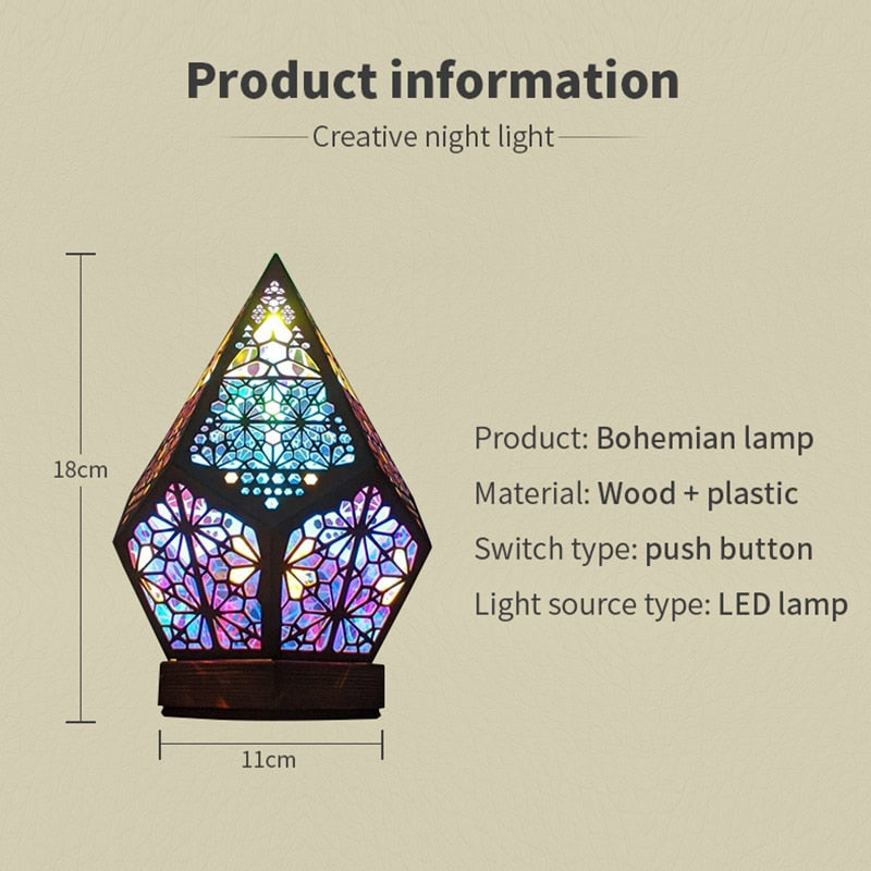 Wooden  LED Projection Night Lamp