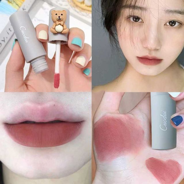 Bear Blush Long Lasting Korean Cosmetics Lip Glaze Makeup Tool Lip Tint Mud Lip Gloss Lipgloss Velvet Matte Lipstick
