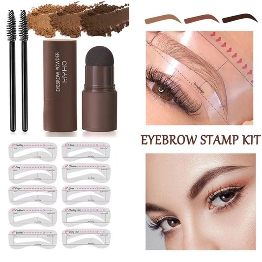 Complete professional Eyebrow Powder Stamp Shaping Kit makeup brushes eyebrow paint eyebrow pencil Eye Brows Stencil