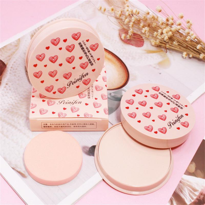 Mineral Face Pressed Powder Silky Invisible Pore Powder Cake Brightening Concealer Foundation Makeup Powde Matte Lasting