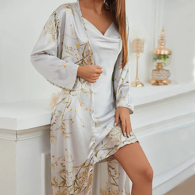 Women's Lace Up Pajama Two Piece Set