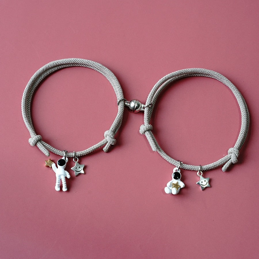 2Pcs/set Couple Bracelet Magnetic Attraction Charm Bracelet