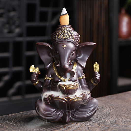 Ganesha Rückfluss-Räuchergefäß, Elefantengott